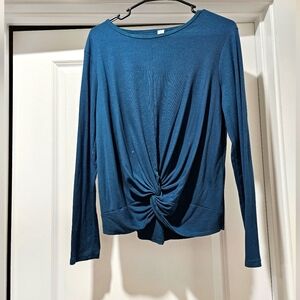Teal Long Sleeve Twist Knot Top - Size XXL